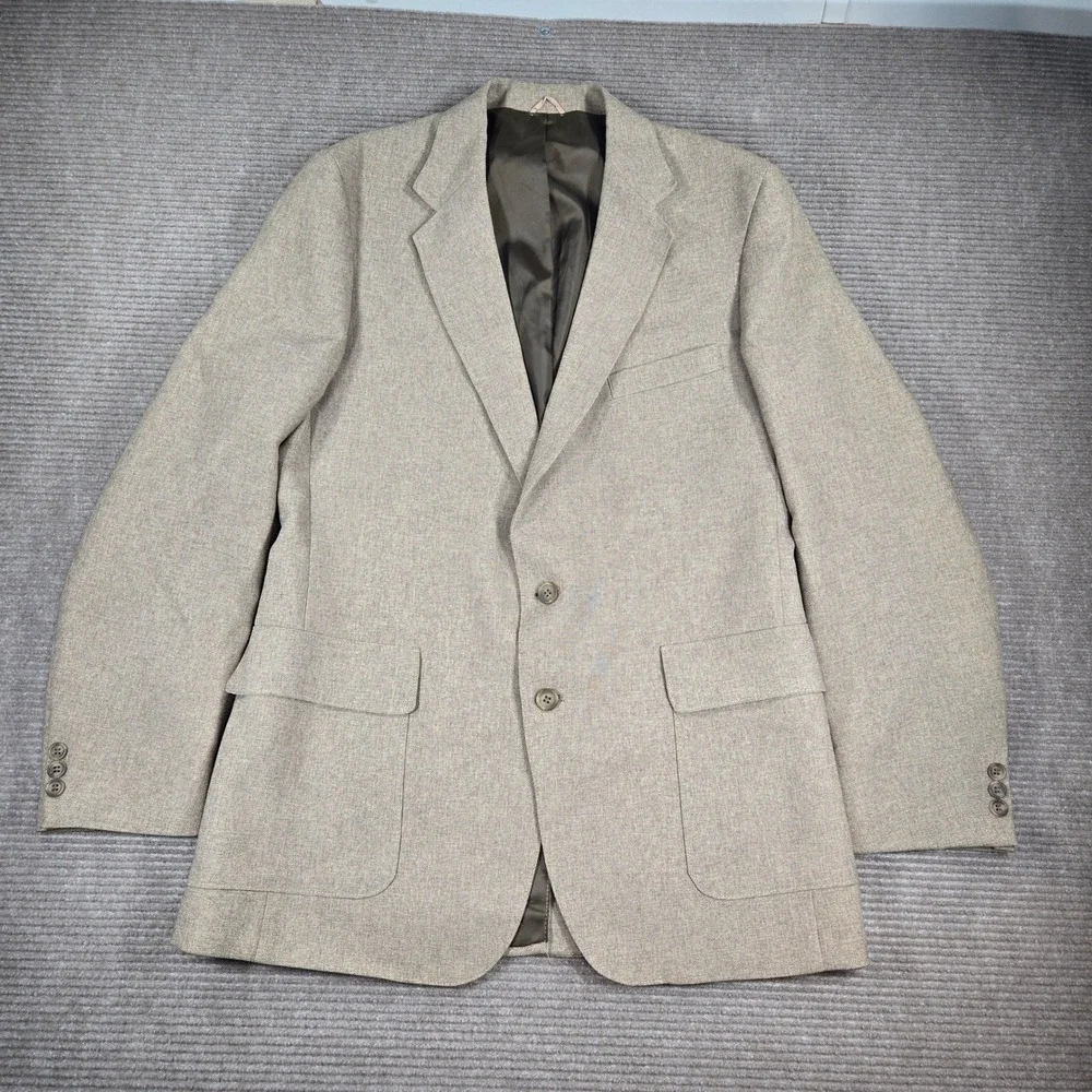 Levi's Mens 42L Tan‎ Vintage Action Suit Two Button Textured Blazer Sport Coat